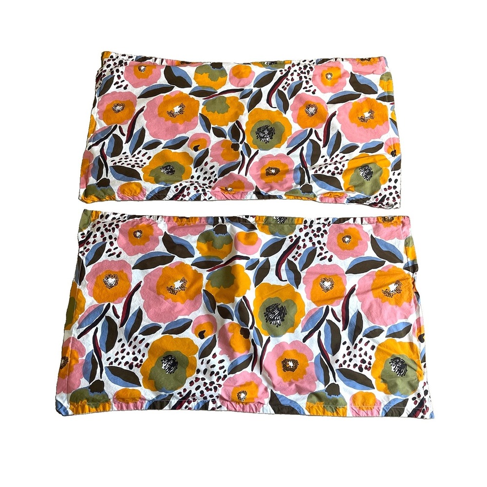 Merimekko Rosarium King Pillow Sham Set Of 2 Floral 21"x37" 100% Cotton